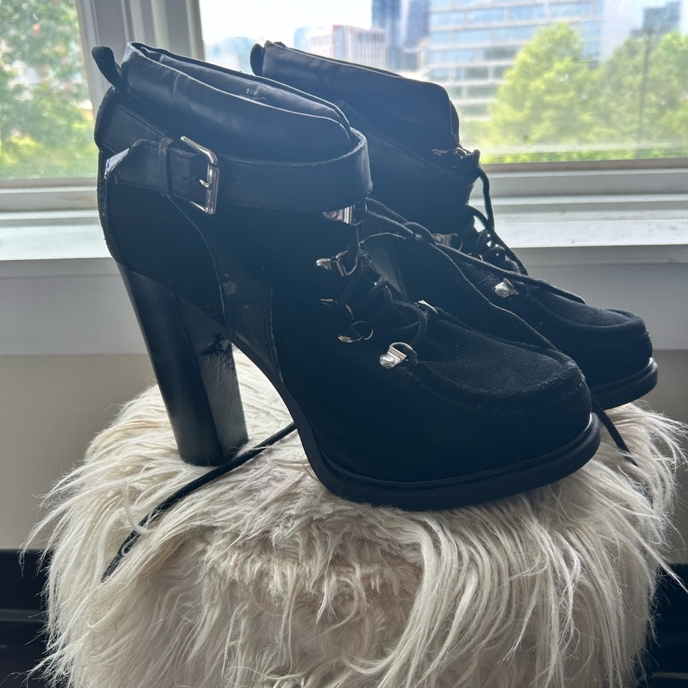 Guess Black Heeled Boots with Buckle Detail
